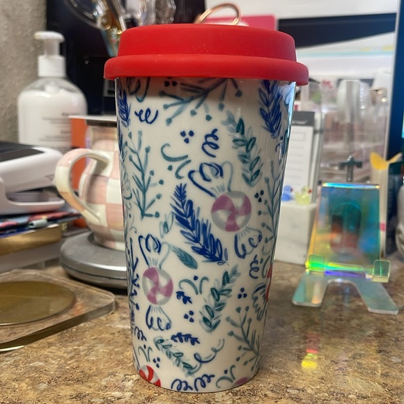Anthropologie Peppermint & Marshmallow Travel Mug - Picture 6 of 11
